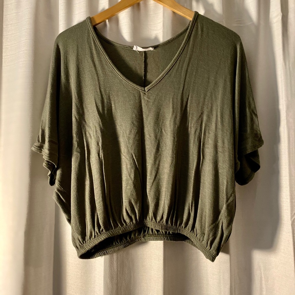 Olive colored crop top